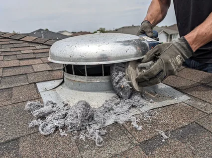Cleaning Dryer Vent On Roof in Tustin