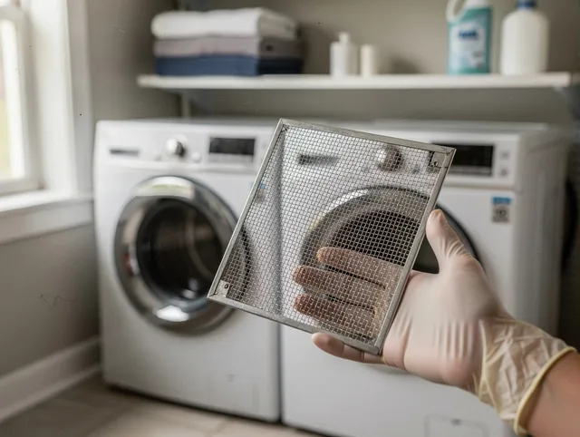 Tustin Dryer Vent Cleaning specialist performing detailed lint trap cleaning service in Tustin